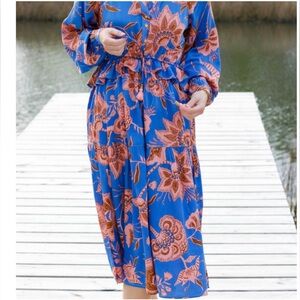 omika faye midi dress sitara azul xl